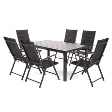 Zahradní nábytek Ibiza Alu Black / Black 6+1
