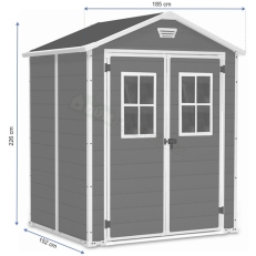 Zahradní domek Keter Breteuil Manor 6x5 - 185 x 152 x 226 cm - šedý