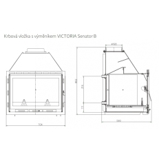 Krbová vložka s teplovodním výměníkem VICTORIA Senator BO, ochlazovací smyčka