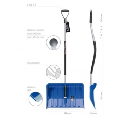 Lopata na sníh ALPINUS ALUTUBE ERGO modrá (ergonomická násada)