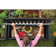 Zahradní lavice Keter Eden Garden Bench 265 L - 140 x 60 x 84 cm - grafit / světle šedá