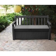 Zahradní lavice Keter Eden Garden Bench 265 L - 140 x 60 x 84 cm - grafit / světle šedá