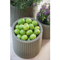 KETER Květináč Cylinder Planter M - Silver grey - šedý