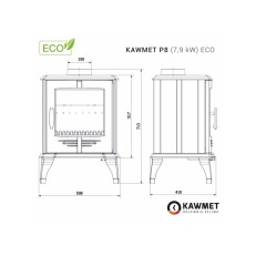 Litinová krbová  kamna P8 - 7,9 kW ECO