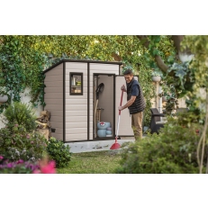 Zahradní domek Keter Manor Pent 6x4 - 183,5 x 111 x 200,5 cm - béžový