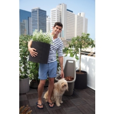 Květináč Keter Cylinder Planter L - hnědý