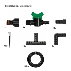 Sada pro kapkovou závlahu WATER DRIP 1/2" 50m