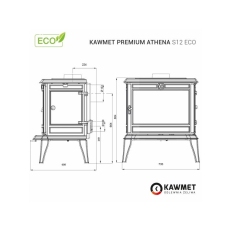 Litinová krbová  kamna PREMIUM ATHENA S12 ECO