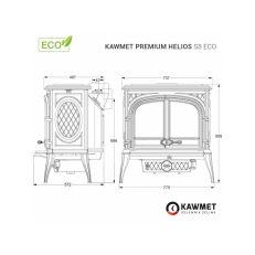 Litinová krbová  kamna PREMIUM HELIOS S8 ECO