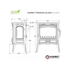 Litinová krbová  kamna PREMIUM SELENA S14 ECO