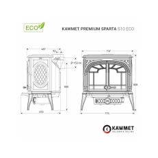 Litinová krbová  kamna PREMIUM SPARTA S10 ECO