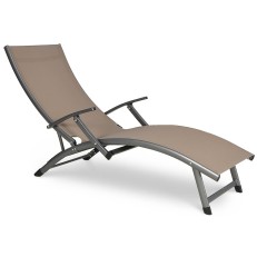 Zahradní Alu lehátko Relax Taupe / Hnědé