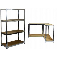 Kovový úložný regál GardenLine - 4 police 150 x 70 x 30 cm max 150 kg na polici