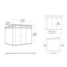 Zahradní domek Keter Cortina 9x7 - 277 x 218 x 226 cm - šedý