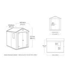Zahradní domek Keter Manor 6x8 DD - 226 x 237 x 185 cm - šedý