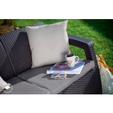 Zahradní pohovka Corfu Love Seat - 128 x 70 x 79cm - grafit / šedá