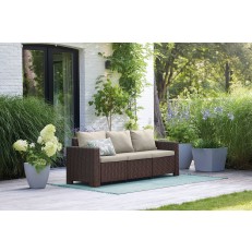 Třímístná zahradní pohovka KETER California 3-Seater Sofa - 199 x 68 x 72 cm - hnědá / krémová