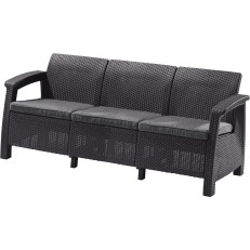 Zahradní pohovka Allibert Corfu Love Seat MAX - 182 x 70 x 79cm - grafit / šedá