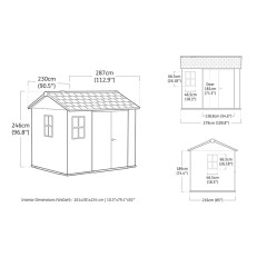 Zahradní domek Keter NEWTON PLUS 759/975- 228 x 287 x 252 cm - šedý