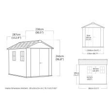 Zahradní domek Keter NEWTON PLUS 759/975- 228 x 287 x 252 cm - šedý