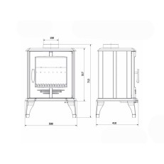 Litinová krbová  kamna P8 - 7,9 kW ECO