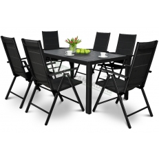 Zahradní nábytek Sydney 6+1 Alu Black - VÝPRODEJ