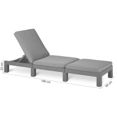 Zahradní lehátko Keter Daytona De Luxe - 195 x 65 x 25,5 cm - hnědá / béžová