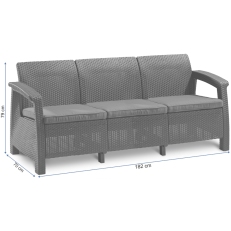 Zahradní pohovka Allibert Corfu Love Seat MAX - 182 x 70 x 79cm - hnědá / béžová