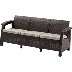 Zahradní pohovka Allibert Corfu Love Seat MAX - 182 x 70 x 79cm - hnědá / béžová