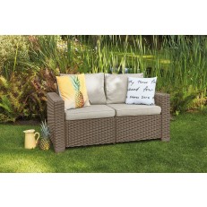 Dvoumístná zahradní pohovka KETER California Sofa- 141 x 68 x 72 cm - cappuccino / béžová