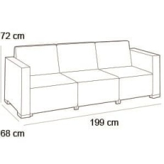 Třímístná zahradní pohovka KETER California 3-Seater Sofa- 199 x 68 x 72 cm - cappuccino