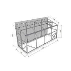 Skleník ke stěně 1,5x4m - 4mm