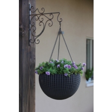 Závěsný květináč KETER Hanging Sphere - grafitový