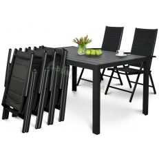 Zahradní nábytek Sydney 6+1 Alu Black/Černý
